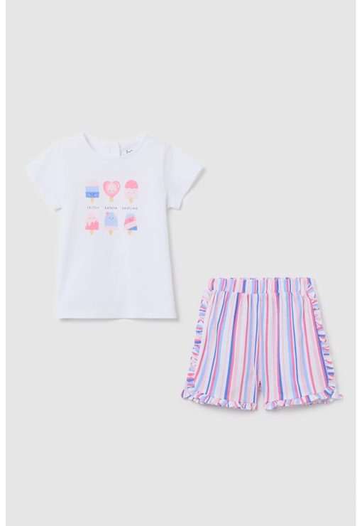 Pijama cu imprimeu si pantaloni scurti-FETE/IMBRACAMINTE/Pijamale si halate de baie-IMBRACAMINTE/Pijamale si halate de baie