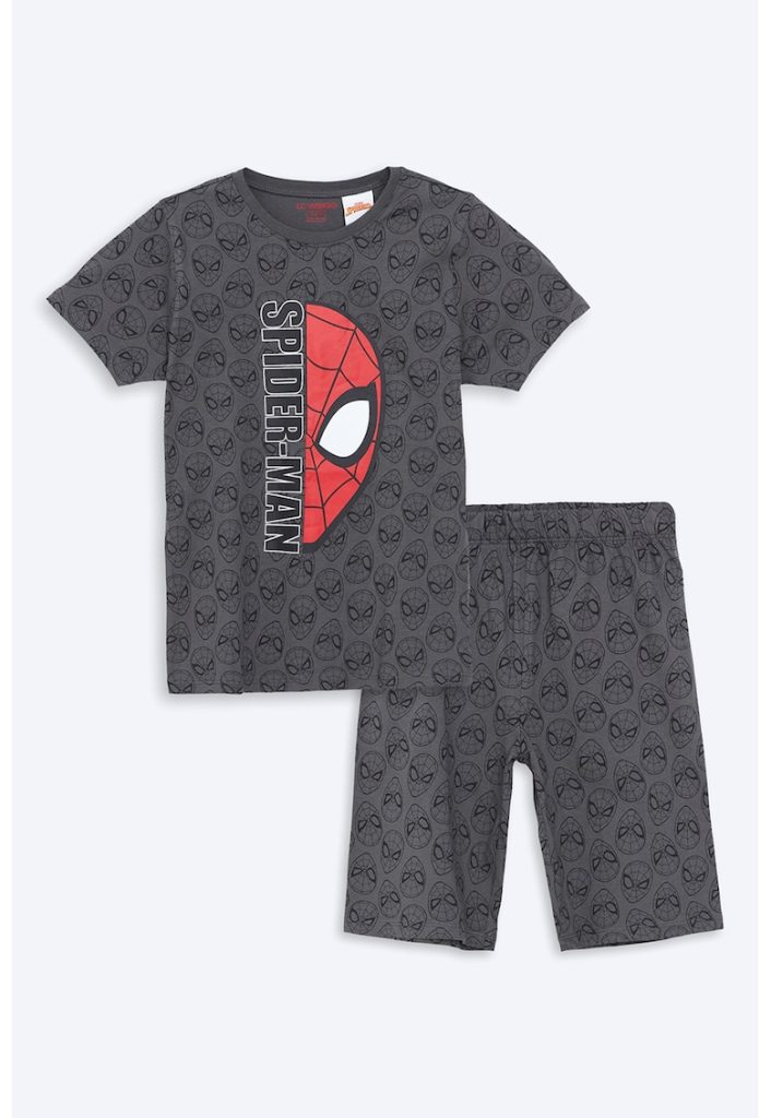 Pijama de bumbac cu imprimeu Spiderman-BAIETI/IMBRACAMINTE/Pijamale si halate de baie-IMBRACAMINTE/Pijamale si halate de baie