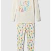 Pijama din bumbac organic cu imprimeu-FETE/IMBRACAMINTE/Pijamale si halate de baie-IMBRACAMINTE/Pijamale si halate de baie
