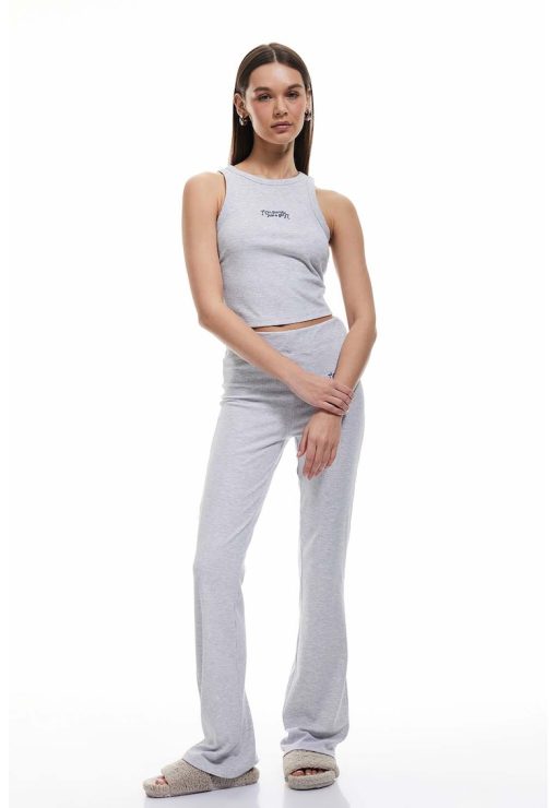 Pijama striata cu pantaloni lungi si top-FEMEI/IMBRACAMINTE/Pijamale si halate de baie-IMBRACAMINTE/Pijamale si halate de baie