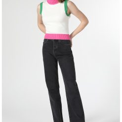 Pulover cu guler inalt si accente colorblock - fara maneci-FEMEI/IMBRACAMINTE/Pulovere si cardigane-IMBRACAMINTE/Pulovere si cardigane