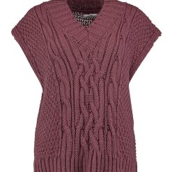 Pulover cu maneci scurte cu design cu torsade-FEMEI/IMBRACAMINTE/Pulovere si cardigane-IMBRACAMINTE/Pulovere si cardigane
