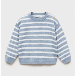 Pulover din amestec de bumbac cu dungi-FETE/IMBRACAMINTE/Pulovere si cardigane-IMBRACAMINTE/Pulovere si cardigane