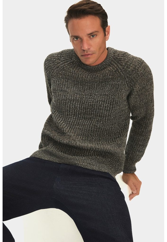 Pulover din amestec de lana cu maneci raglan-BARBATI/IMBRACAMINTE/Pulovere si cardigane-IMBRACAMINTE/Pulovere si cardigane