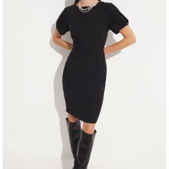 Rochie cambrata cu maneci bufante-FEMEI/IMBRACAMINTE/Rochii-IMBRACAMINTE/Rochii