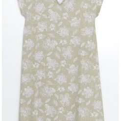 Rochie cu maneci scurte si model floral-FEMEI/IMBRACAMINTE/Rochii-IMBRACAMINTE/Rochii