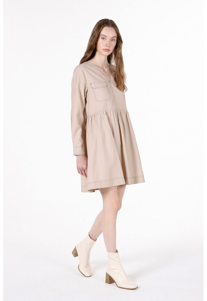 Rochie evazata cu detalii contrastante-FEMEI/IMBRACAMINTE/Rochii-IMBRACAMINTE/Rochii