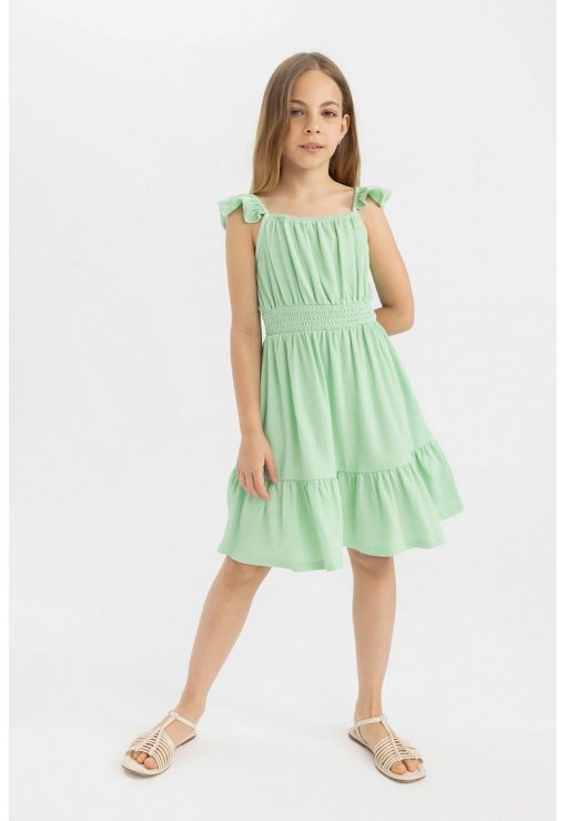 Rochie evazata cu insertii cu volane-FETE/IMBRACAMINTE/Rochii-IMBRACAMINTE/Rochii