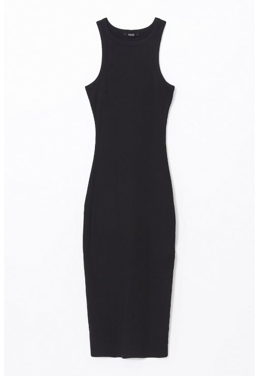 Rochie midi cambrata cu slit pe partea din spate-FEMEI/IMBRACAMINTE/Rochii-IMBRACAMINTE/Rochii