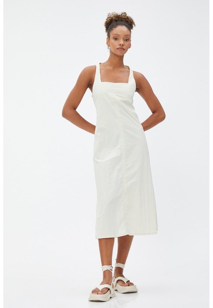Rochie midi cu decolteu patrat-FEMEI/IMBRACAMINTE/Rochii-IMBRACAMINTE/Rochii