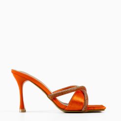 Saboti cu toc Buck Portocalii 4