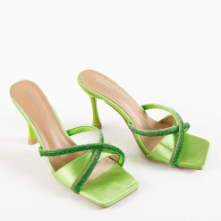 Saboti cu toc Buck Verzi 5