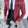Sacou barbati in carouri  slim fit B5020 D11-1-Sacouri barbati