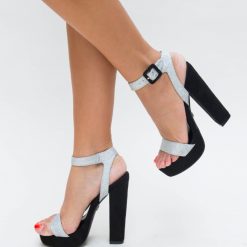 Sandale Cu Toc Kian Argintii 2