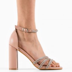 Sandale cu toc Awotwi Roz 2