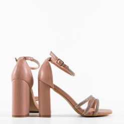 Sandale cu toc Awotwi Roz 4
