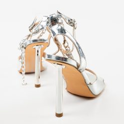 Sandale cu toc Bangui Argintii 5