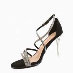 Sandale cu toc Clarke Negre 4