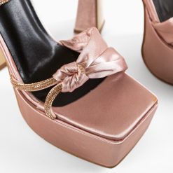 Sandale cu toc Cleto Roz 2 6