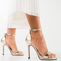 Sandale cu toc Donarda Aurii 2