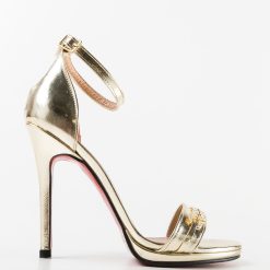 Sandale cu toc Donarda Aurii 4