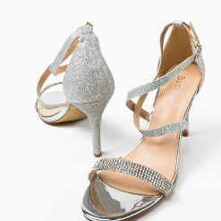 Sandale cu toc Ekib Argintii 4
