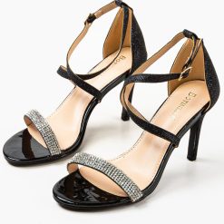 Sandale cu toc Ekib Negre 4