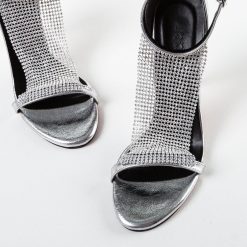 Sandale cu toc Esbar Argintii 2 4