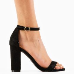 Sandale cu toc Farf Negre 4