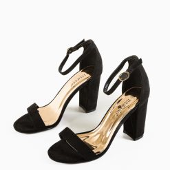 Sandale cu toc Farf Negre 7