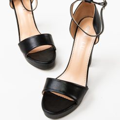 Sandale cu toc Franopo Negre 4