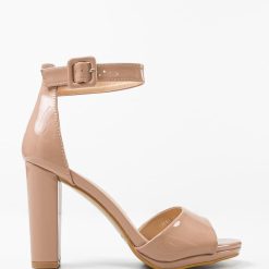 Sandale cu toc Ghideci Bej 3
