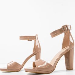 Sandale cu toc Ghideci Bej 5