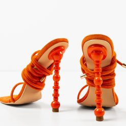 Sandale cu toc Haseeb Portocalii 6