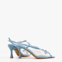 Sandale cu toc Hayde Albastre 4