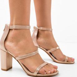 Sandale cu toc Hazel Aurii 3