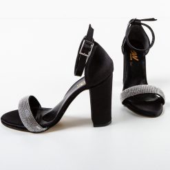 Sandale cu toc Hester Negre 5