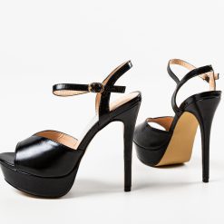 Sandale cu toc Ivy Negre 4