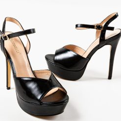 Sandale cu toc Ivy Negre 5