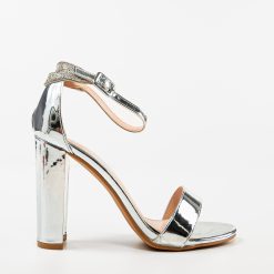 Sandale cu toc Jalea Argintii 3