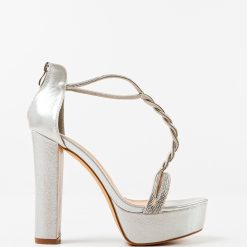 Sandale cu toc Kayne Argintii 3