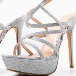 Sandale cu toc Kongo Argintii 3