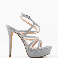Sandale cu toc Kongo Argintii 4