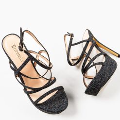 Sandale cu toc Kongo Negre 5