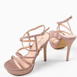 Sandale cu toc Kongo Roz 7