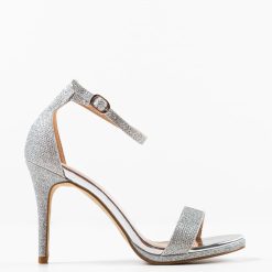 Sandale cu toc Krijo Argintii 3