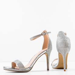 Sandale cu toc Krijo Argintii 6