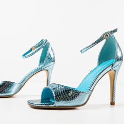 Sandale cu toc Lekaz Albastre 5