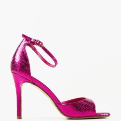 Sandale cu toc Lekaz Fuchsia 4