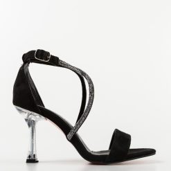 Sandale cu toc Leon Negre 4